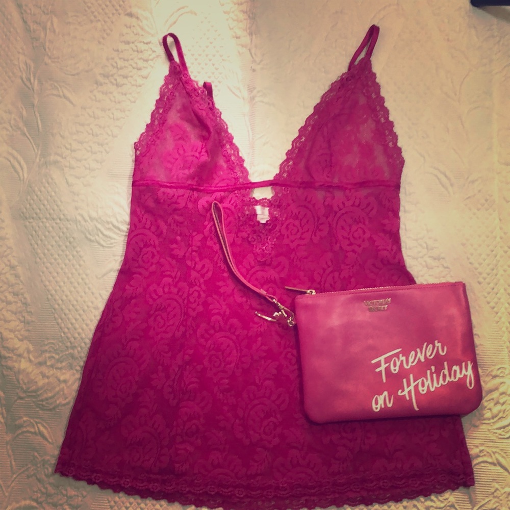 Victoria’s Secret camisole size L and Cosmetic bag